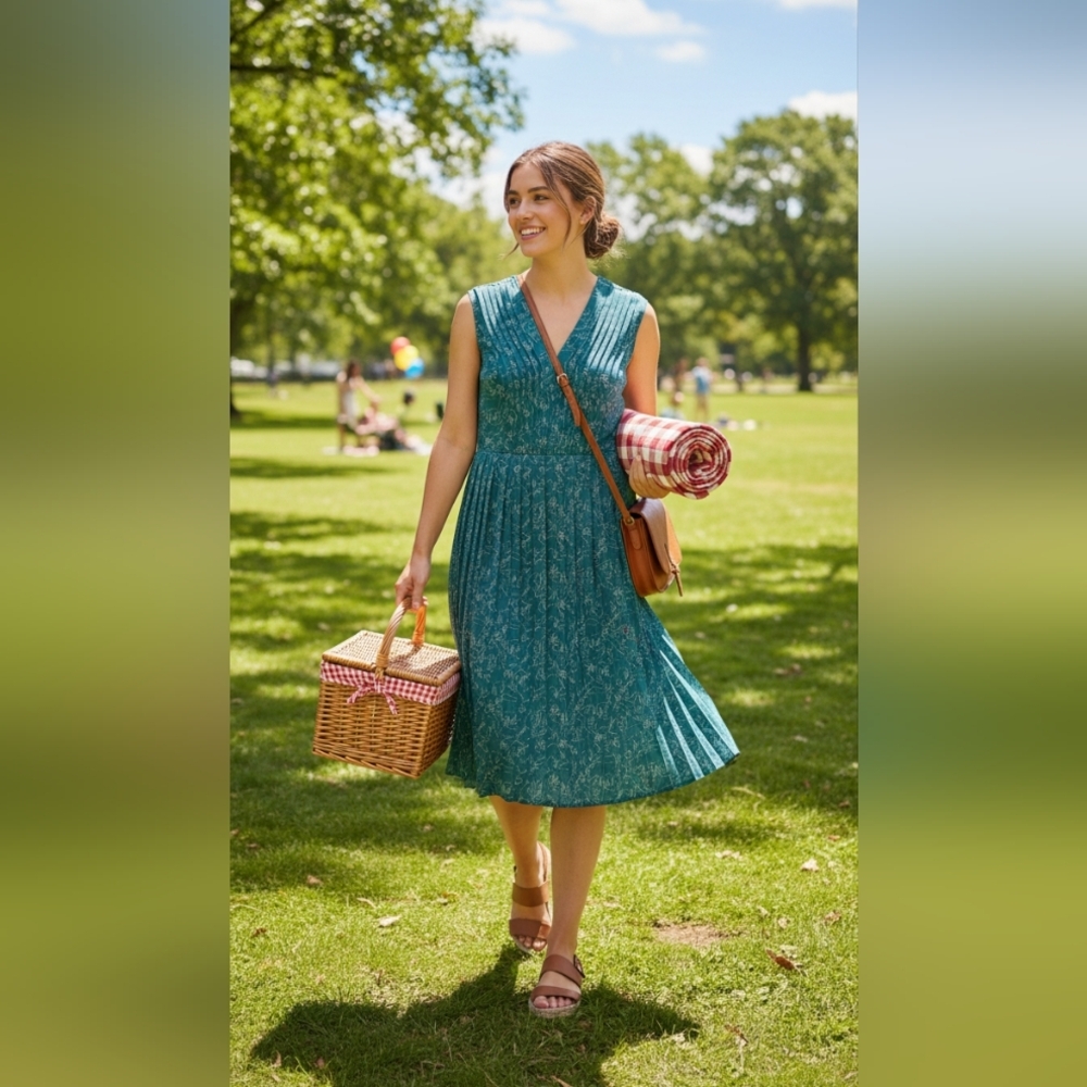 Dear Drew by Drew Barrymore Pleated Dress NWOT
